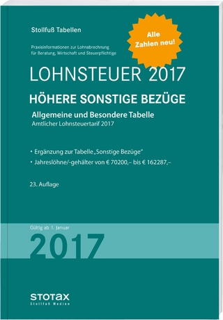 Tabelle, Lohnsteuer 2017 Höhere Sonstige Bezüge