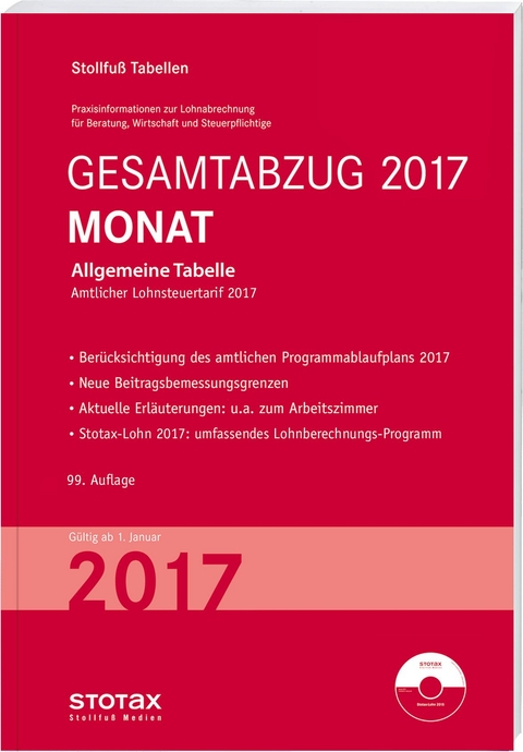 Tabelle, Gesamtabzug 2017 Monat