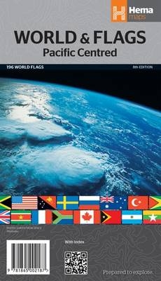 World & flags Pacific centred