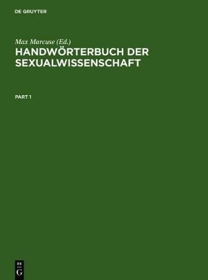 Handw&ouml;rterbuch der Sexualwissenschaft - 