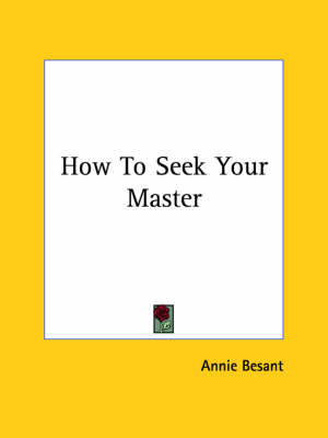 How To Seek Your Master