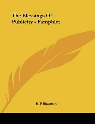 The Blessings Of Publicity - Pamphlet