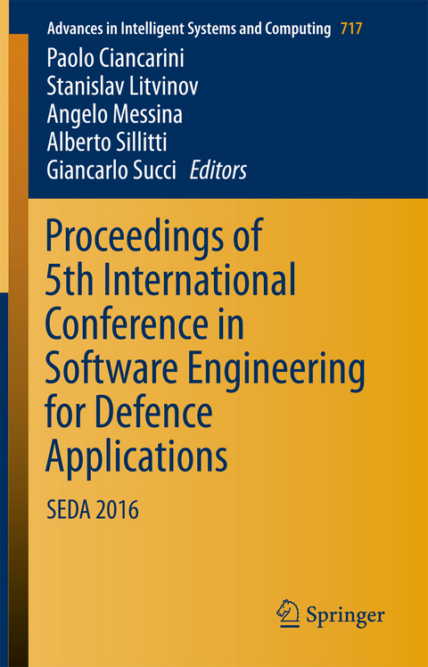 Proceedings of 5th International Conference in Software Engineering for Defence Applications - 