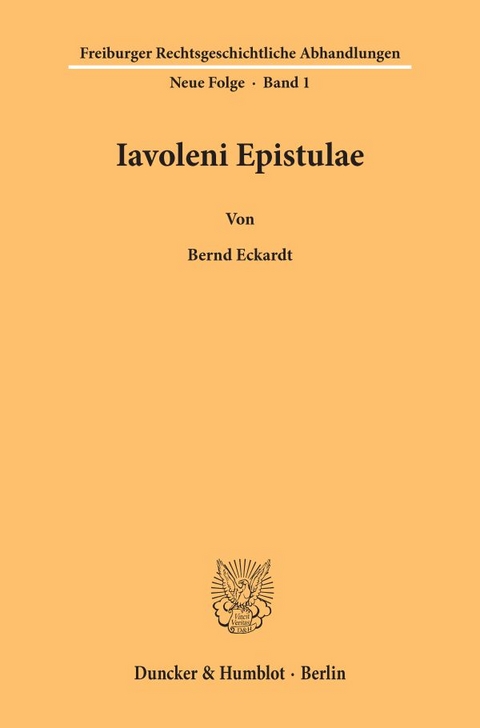 Iavoleni Epistulae. - Bernd Eckardt