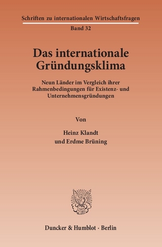 Das Internationale Gründungsklima.