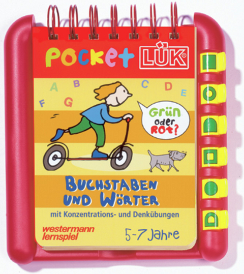 Buchstaben und W&ouml;rter, Kontrollger&auml;t mit Spiralbuchblock