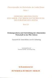 Ordnungsreform und Entwicklung der chinesischen Wirtschaft in den 90er Jahren.