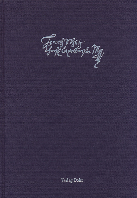 Sch&uuml;tz-Dokumente 1: Schriftst&uuml;cke von Heinrich Sch&uuml;tz - Heinrich Sch&uuml;tz