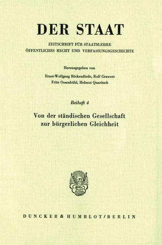Von der ständischen Gesellschaft zur bürgerlichen Gleichheit.