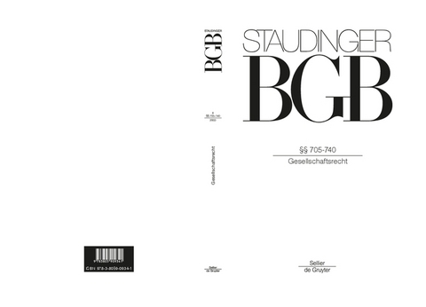 J. von Staudingers Kommentar zum B&uuml;rgerlichen Gesetzbuch mit Einf&uuml;hrungsgesetz... / &sect;&sect; 705-740 - 