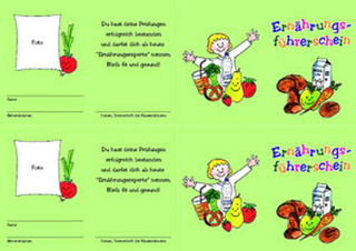 Gesunde Ernährung - Klassensatz Führerscheine
