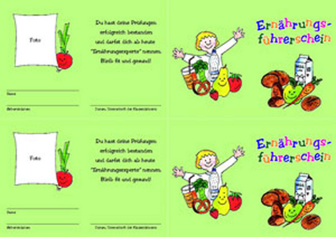 Gesunde Ern&auml;hrung - Klassensatz F&uuml;hrerscheine - Alexandra Hanneforth