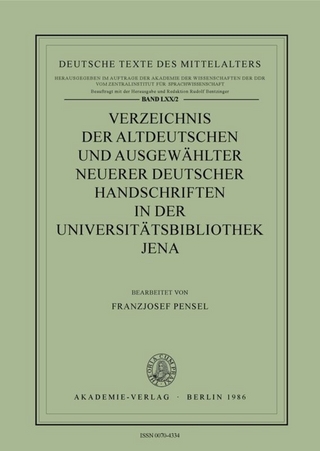 Verzeichnis altdeutscher Handschriften / Universitätsbibliothek Jena