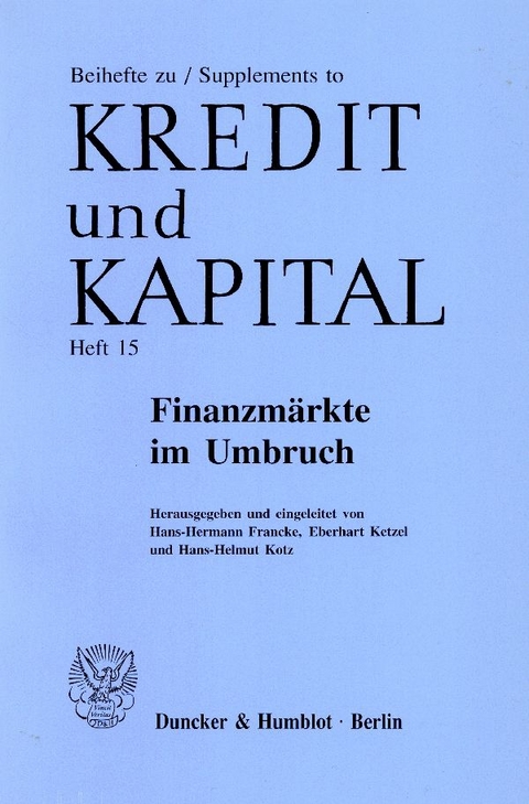 Finanzm&auml;rkte im Umbruch. - 