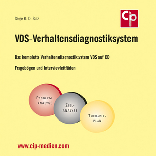 VDS-Verhaltensdiagnostiksystem CD mit pdf-Dateien der Fragebögen und Interviewleitfäden sowie Excel-Templates für einige Fragebögen (bei denen durch Übertragung der Patientendaten sofort die Auswertung erfolgt und Diagramme vorliegen)