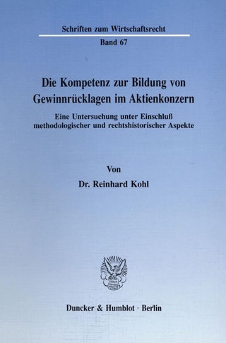 Die Kompetenz zur Bildung von Gewinnrücklagen im Aktienkonzern.