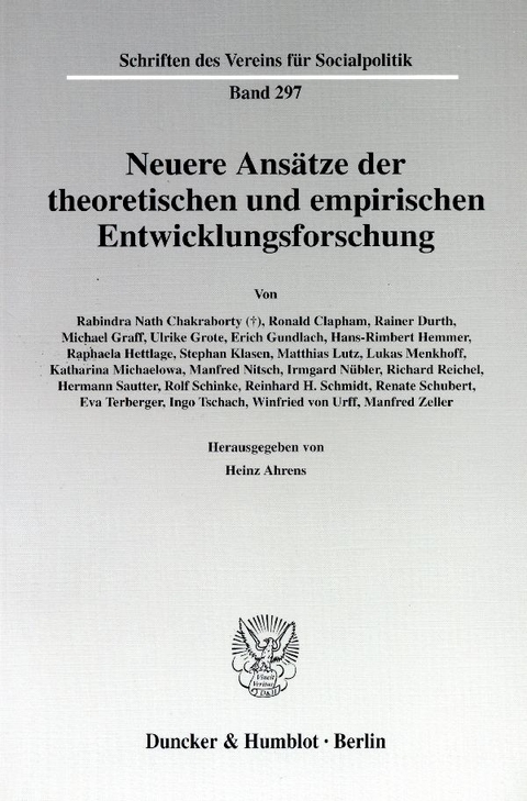 Neuere Ans&auml;tze der theoretischen und empirischen Entwicklungsforschung. - 