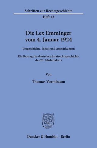 Die Lex Emminger vom 4. Januar 1924.