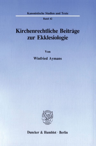 Kirchenrechtliche Beiträge zur Ekklesiologie.