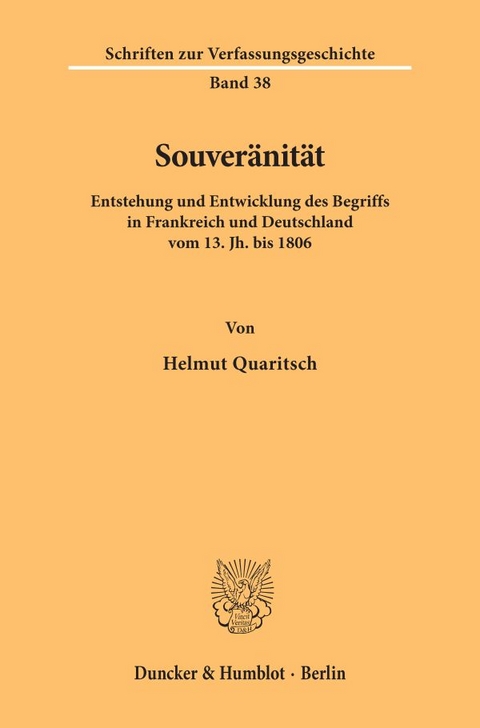 Souver&auml;nit&auml;t. - Helmut Quaritsch