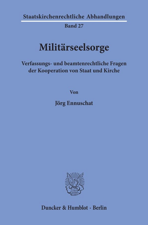 Milit&auml;rseelsorge. - J&ouml;rg Ennuschat