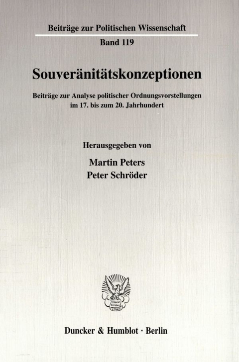 Souver&auml;nit&auml;tskonzeptionen. - 