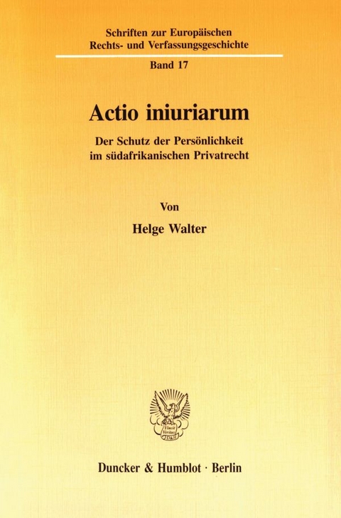Actio iniuriarum. - Helge Walter