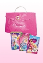 Barbie, Prinzessinnen-Handtasche, 3 DVDs