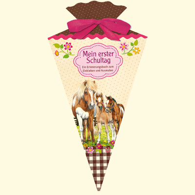 Mein erster Schultag, Pferdefreunde (m. rosa Schleife)