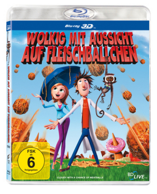 Wolkig mit Aussicht auf Fleischbällchen 3D, 1 Blu-ray