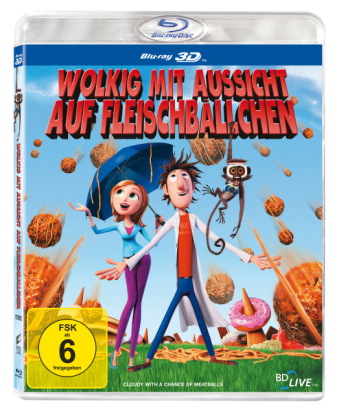 Wolkig mit Aussicht auf Fleischb&auml;llchen 3D, 1 Blu-ray