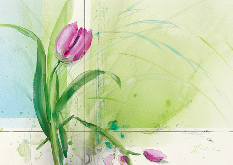 Tulpe - Kunst-Faltkarten ohne Text (5 St&uuml;ck) - 