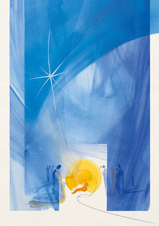 Stern von Bethlehem - Kunst-Faltkarten ohne Text (5 Stück) *