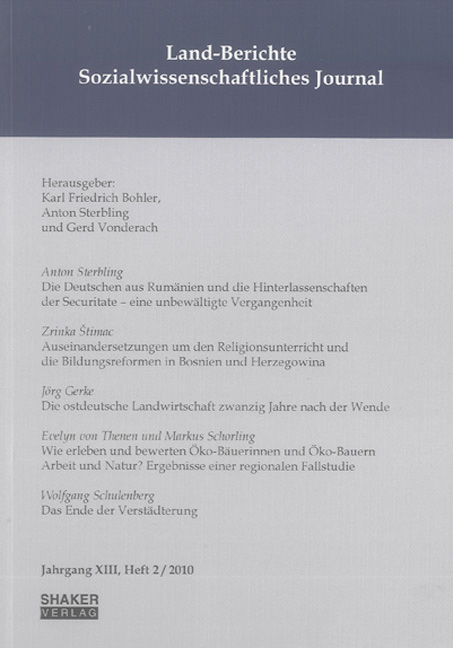 Land-Berichte. Sozialwissenschaftliches Journal - 