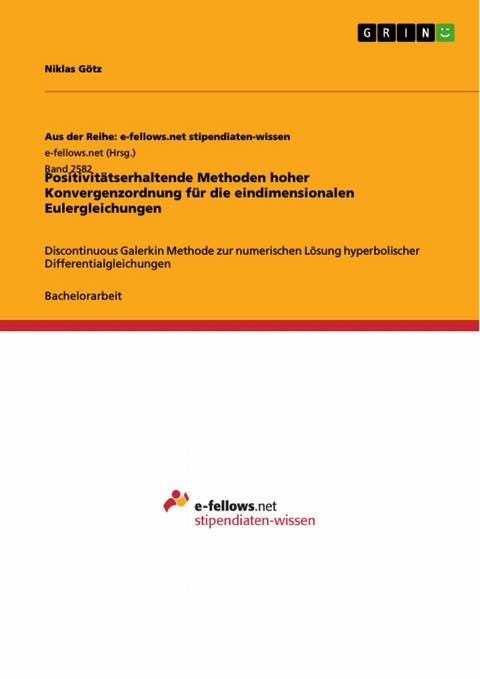 Positivitätserhaltende Methoden hoher Konvergenzordnung für die eindimensionalen Eulergleichungen - Niklas Götz