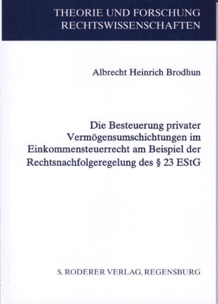 Die Besteuerung privater Vermögensumschichtungen im Einkommensteuerrecht am Beispiel der Rechtsnachfolgeregelung des § 23 EStG - Albrecht H Brodhun