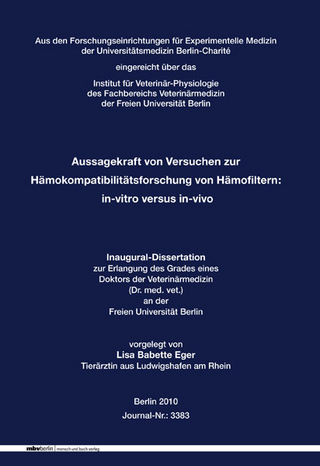 Aussagekraft von Versuchen zur Hämokompatibilitätsforschung von Hämofiltern: in-vitro versus in-vivo