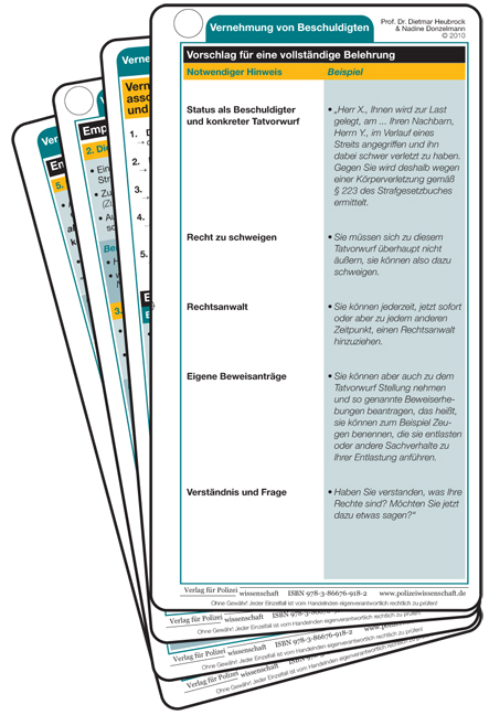 Einsatzkarten &bdquo;Vernehmung von Beschuldigten&ldquo; - Dietmar Heubrock, Nadine Donzelmann