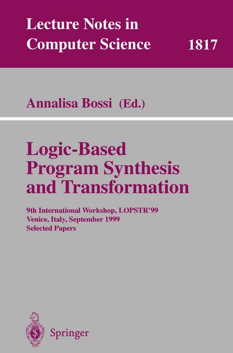 Logic-Based Program Synthesis and Transformation - 