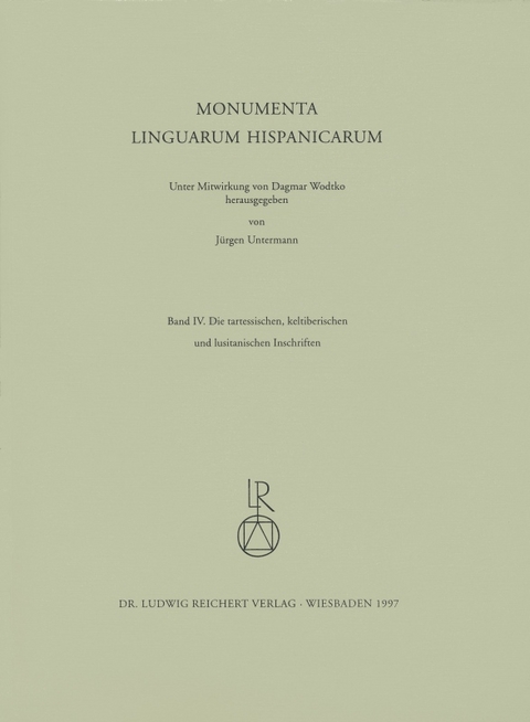 Die tartessischen, keltiberischen und lusitanischen Inschriften - 