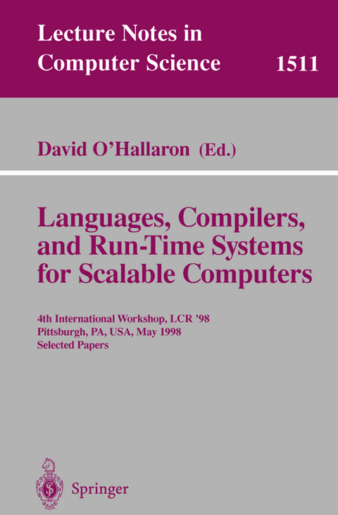 Languages, Compilers, and Run-Time Systems for Scalable Computers - 