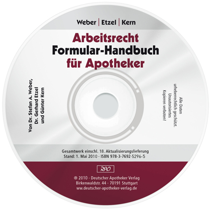 Arbeitsrecht f&uuml;r Apotheker - Stefan A. Weber, Gerhard Etzel, G&uuml;nter Kern, Arnold Obermeier, Georg Wronka