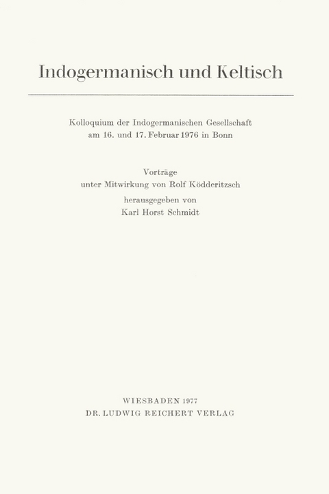 Indogermanisch und Keltisch - 