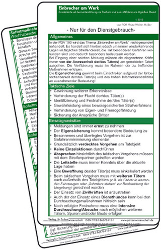 Einsatzkarte Einsatzlehre - Einbrecher am Werk