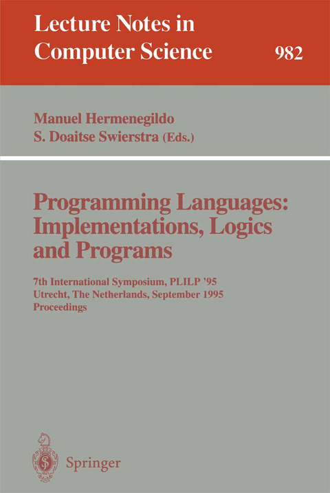 Programming Languages: Implementations, Logics and Programs - 