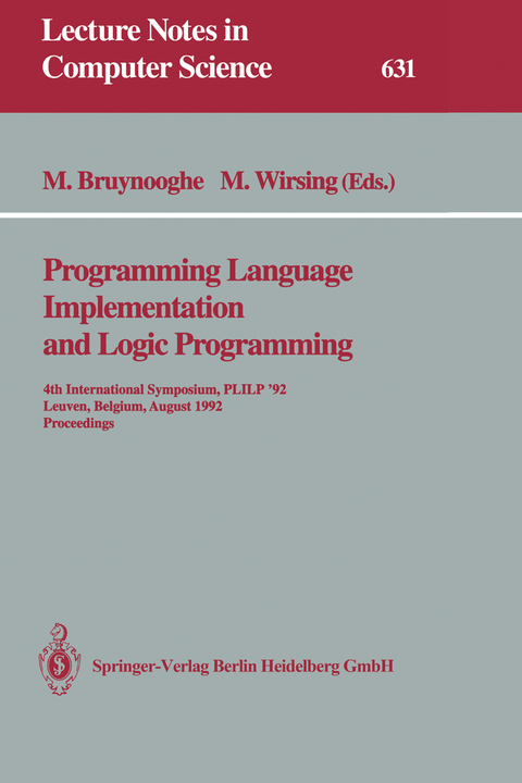 Programming Language Implementation and Logic Programming - 