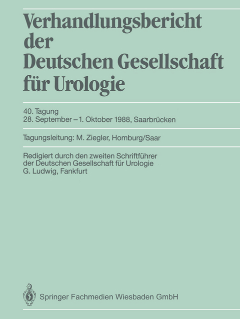 40. Tagung, 28. September&ndash;1. Oktober 1988, Saarbr&uuml;cken
