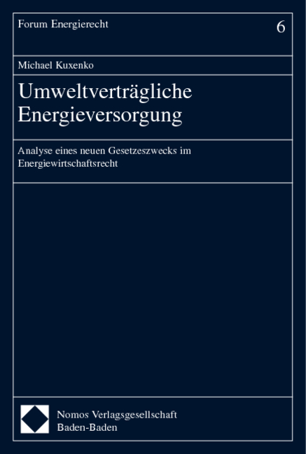 Umweltvertr&auml;gliche Energieversorgung