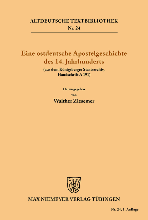 Eine ostdeutsche Apostelgeschichte des 14. Jahrhunderts - 