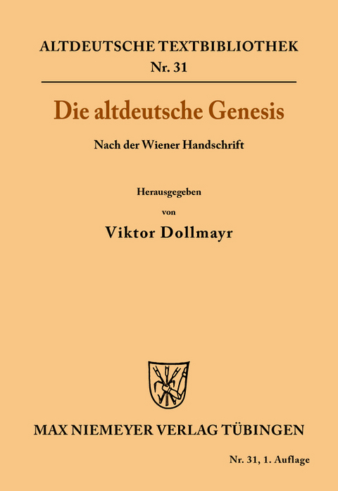 Die altdeutsche Genesis - 